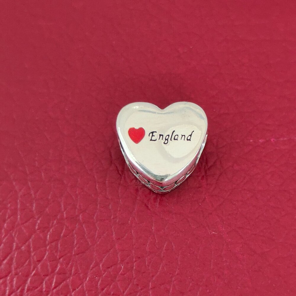 Pandora I Love England Heart Bead Charm S925 Silver Travel Destination Charm